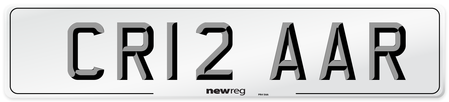 CR12 AAR Number Plate from New Reg